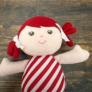 Prestige Baby with Red & White Striped Nylon & White Hair Bows Plush‎